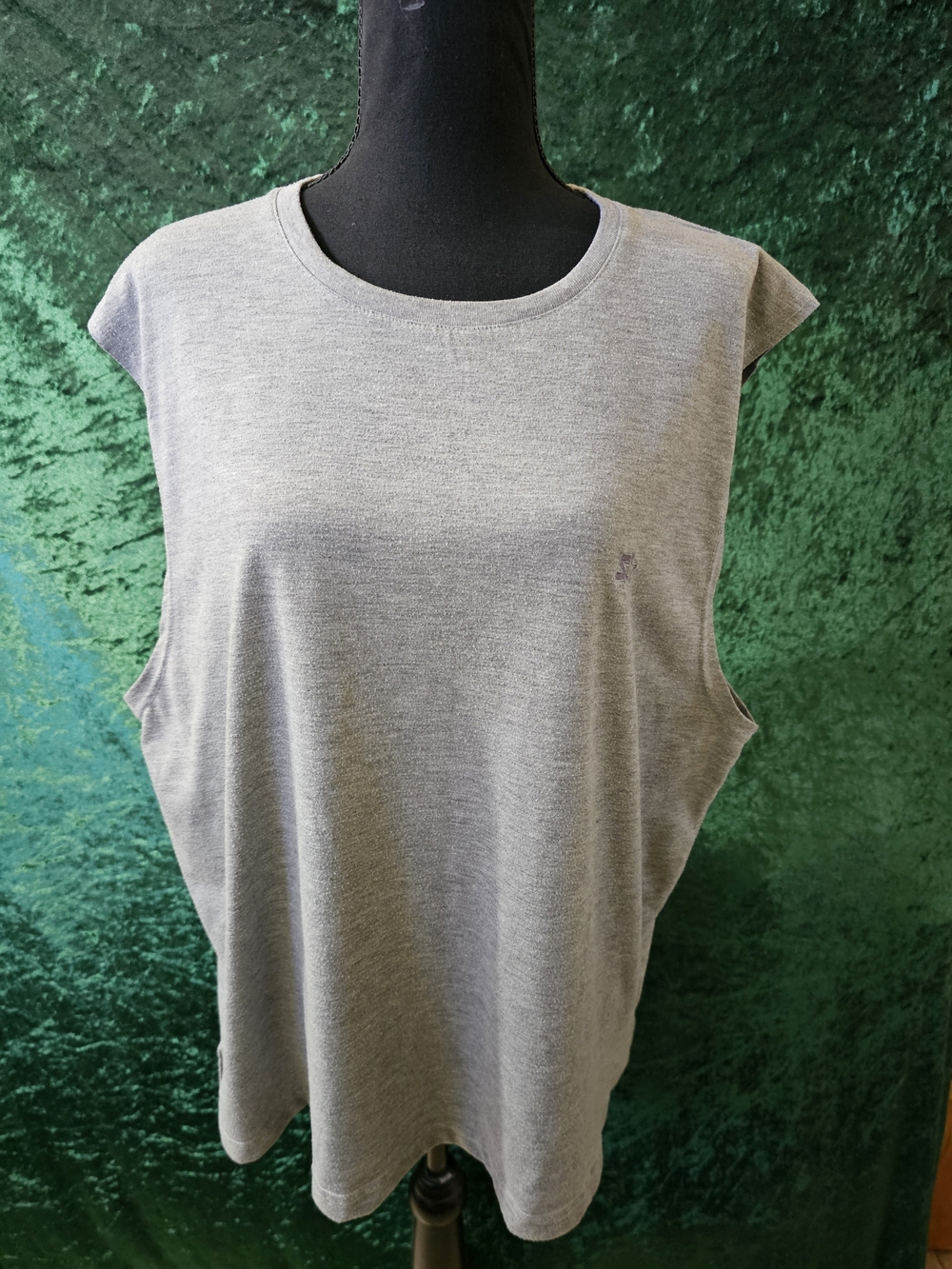 STARTER Sleeveless Crewneck UNISEX Tank Top - Gray Workout Shirt 28" Length XL